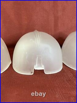 Set Of 4 Art Deco Glass Chandelier Slip Shades Frosted Glass Clip On Nouveau
