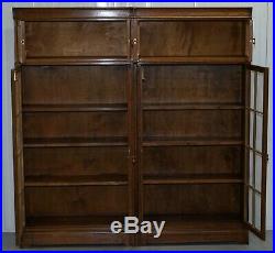 Set Of 4 Circa 1920 English Oak Minty Oxford Metamorphic Library Bookcases Suite