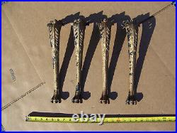 Set Of 4 Old Cast Iron Eagle Claw Ball Feet Art Nouveau Victorian Legs Bench