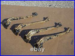 Set Of 4 Old Cast Iron Eagle Claw Ball Feet Art Nouveau Victorian Legs Bench