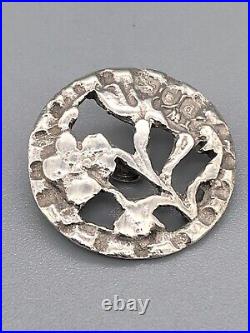 Set Of 5 Art Nouveau Sterling Silver Buttons, Thomas White, London, 1899