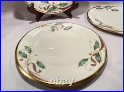 Set Of 5 Brand New-1st Quality Lenox Holiday Nouveau Gold Salad Plates Tags