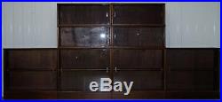 Set Of Four Modular Stacking Mahogany Library Bookcases Glass Doors Minty Globe