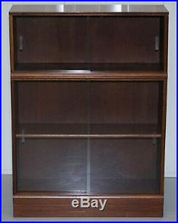 Set Of Four Modular Stacking Mahogany Library Bookcases Glass Doors Minty Globe