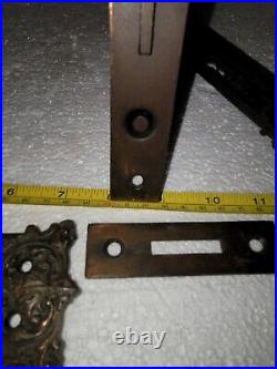 Set Rare Art Nouveau Cast Brass Bronze Russell Erwin Pocket Door Pull Plate Lock