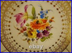Set Six (6) Richard Klemm Dresden Flowers Porcelain Dinner Plates 1888-1916
