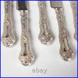 Set of (12) Gorham Poppy Art Nouveau Sterling Silver Blunt Dinner Knives, 9.5
