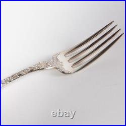 Set of (12) Gorham Poppy Art Nouveau Sterling Silver Dinner Forks 1902, 7.5