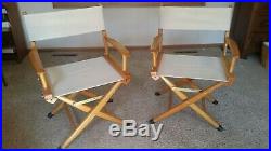 Set of 2 1982 Telescope WOOD and CANVAS FOLDING DIRECTORS CHAIRS