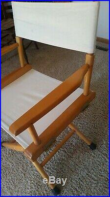 Set of 2 1982 Telescope WOOD and CANVAS FOLDING DIRECTORS CHAIRS