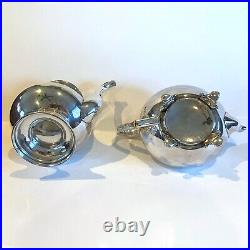 Set of 2 Antique Art Nouveau Silverplate Tea and Coffee pots Floral Design