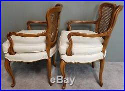 Set of 2 Vtg French Provincial Hollywood Regency Art Nouveau Caned Parlor Chairs