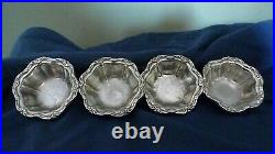 Set of 4 American Art Nouveau Period Nut Dishes by Birks marked Sterling Silver