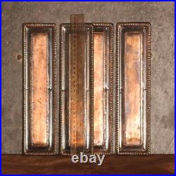 Set of 4 Art Nouveau finger plates, Pressed tin Brass plated, VGC