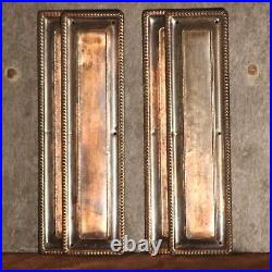 Set of 4 Art Nouveau finger plates, Pressed tin Brass plated, VGC