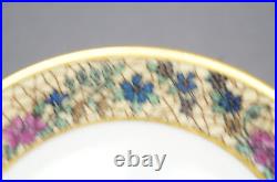 Set of 4 Bawo & Dotter Limoges Art Nouveau Floral Bouillon Cups & Saucers