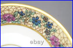 Set of 4 Bawo & Dotter Limoges Art Nouveau Floral Bouillon Cups & Saucers