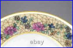 Set of 4 Bawo & Dotter Limoges Art Nouveau Floral Demitasse Cups & Saucers