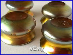 Set of 4 Steuben Salt Gold Aurene 1 1/2 tall 2 1/2 wide excellent condition