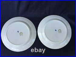 Set of 4 Villeroy & Boch Dresden Saxony POPPY Blue & White Dinner Plates EXC