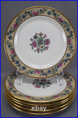 Set of 6 Bawo & Dotter Limoges Art Nouveau Floral 8 3/4 Inch Plates C. 1920 32