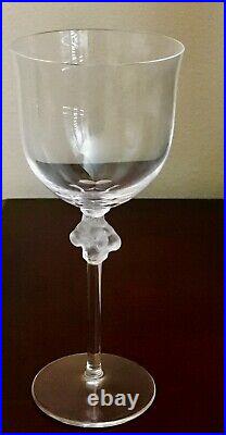 Set of 6, LALIQUE ROXANE CRYSTAL WATER GOBLETS 8 TALL NEW IN BOX
