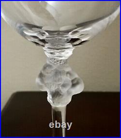 Set of 6, LALIQUE ROXANE CRYSTAL WATER GOBLETS 8 TALL NEW IN BOX