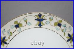 Set of 6 Nippon Art Nouveau Blue Green & Gold Floral Scrollwork Bread Plates