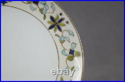 Set of 6 Nippon Art Nouveau Blue Green & Gold Floral Scrollwork Bread Plates