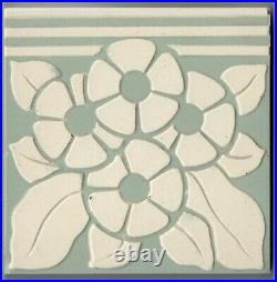 Set of 6 Original c1900 Germany Villeroy & Boch Art Nouveau Majolica tile Grey
