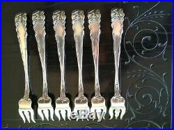 Set of 6 Raphael by Alvin Sterling Silver Cocktail Forks Art Nouveau Lily Maiden
