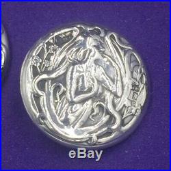 Set of 6 art nouveau silver buttons Birmingham 1902