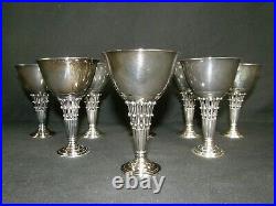 Set of 8 RARE Hammered Sterling Silver Danish Modern Goblet 309B by GEORG JENSEN