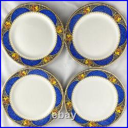 Set of 8 Wedgwood Imperial Porcelain Doreen Art Nouveau 7 3/8 Plates Blue/Gold
