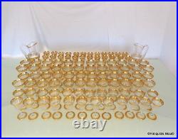 Set of 96 glasses decanter crystal stamped Saint LouisThistle Gold model PERFECT