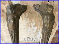 Set of Four Art Nouveau Deco Nude Lady Cast Iron Table Legs Art Specialty Co 824