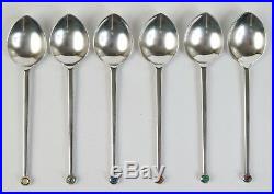 Set of Josef Hoffmann (for Pott) silver teaspoons c1955. Wiener Werkstätte