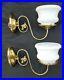 Set_of_Two_Sconces_Ornate_Brass_with_White_Glass_Floral_Embossed_Shades_01_bz