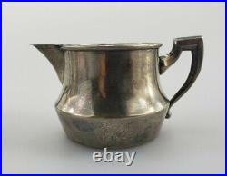 Sterling Silver Art Nouveau Sugar Bowl Milk Jug Set Coffee Tea Antique Bowl 925