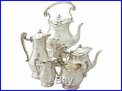 Sterling Silver Five Piece Tea and Coffee Set Art Nouveau Style Antique