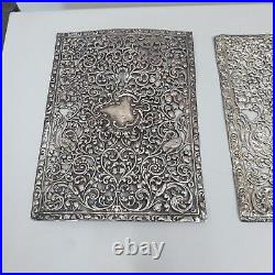 Sterlng Repousse Reticulated Silvr Book Covers Set of 2 Mauser Manuf Art Nouveau