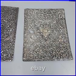 Sterlng Repousse Reticulated Silvr Book Covers Set of 2 Mauser Manuf Art Nouveau