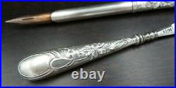 Stunning Antique Art Nouveau European Ornate 800 Silver Writing Set