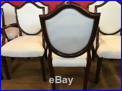 Stunning set 12 shield back style Mahogany Dining Chairs, Pro French polished