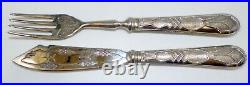 Sweden Swedish 800 Silver Art Nouveau Fish Set Fork & Knife 7.25 101.8 Grams