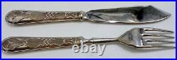 Sweden Swedish 800 Silver Art Nouveau Fish Set Fork & Knife 7.25 101.8 Grams