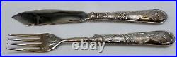 Sweden Swedish 800 Silver Art Nouveau Fish Set Fork & Knife 7.25 101.8 Grams