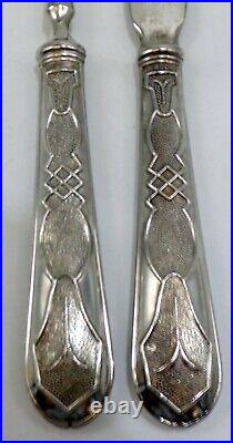 Sweden Swedish 800 Silver Art Nouveau Fish Set Fork & Knife 7.25 101.8 Grams