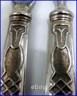 Sweden Swedish 800 Silver Art Nouveau Fish Set Fork & Knife 7.25 101.8 Grams