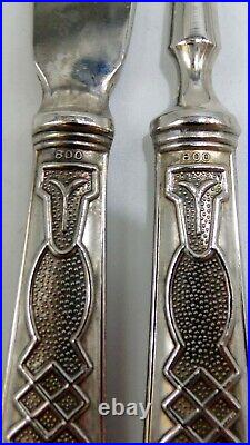 Sweden Swedish 800 Silver Art Nouveau Fish Set Fork & Knife 7.25 101.8 Grams